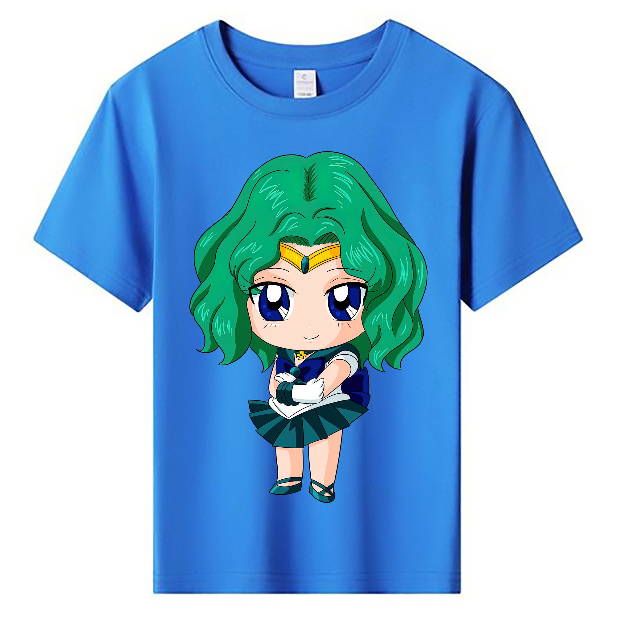 （画像用） 美少女戦士セーラームーン 海王 みちる（かいおう みちる） Sailor Moon Kaiou Michiru 綿100％キッズTシャツ（フロントプリント）